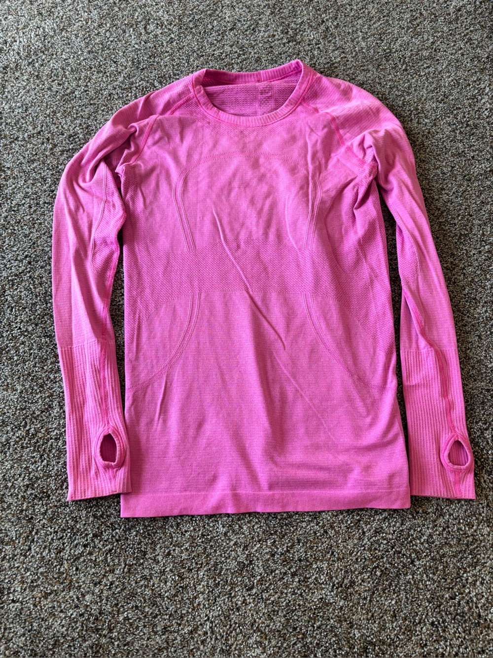 Lululemon Swiftly Tech Long Sleeve Pink Thumbhole Running Top size 8